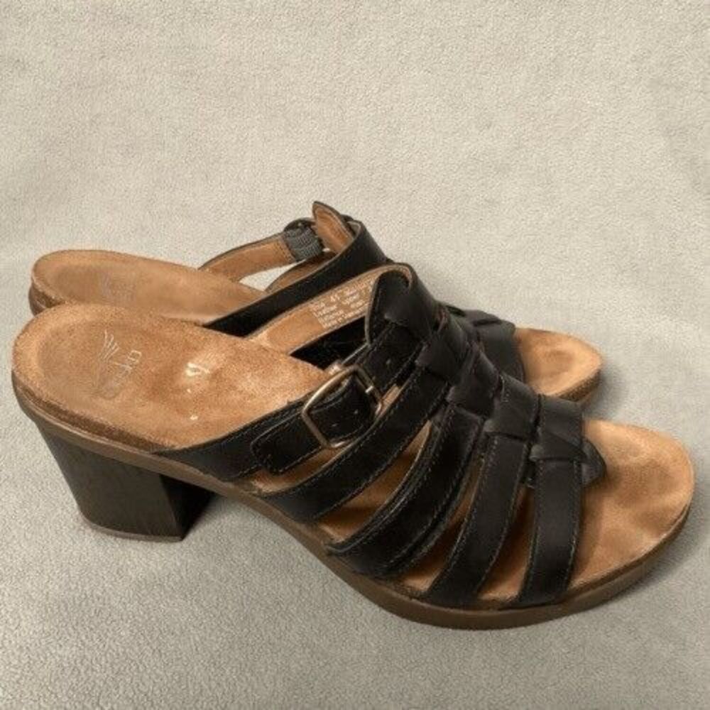 Dansko Leather Strappy High Heel Open Toe Slide Sandals Women Size‎ 41/US10.5